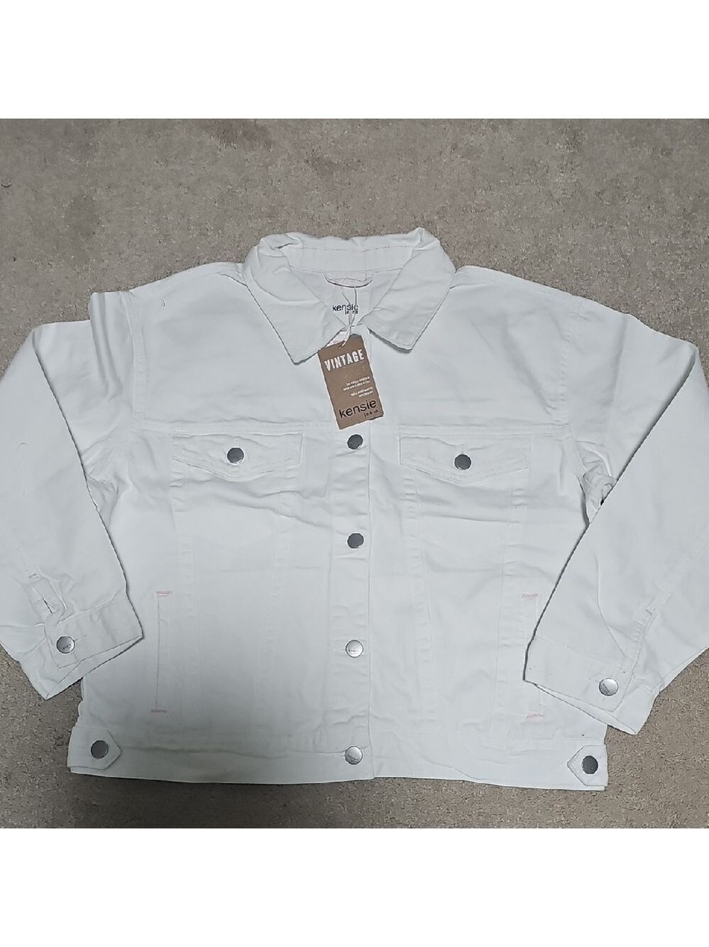 Kensie Woman's White Denim Jacket
